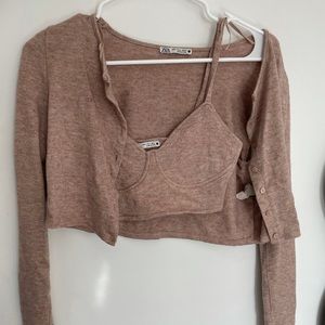 Zara Tan Sweater Set